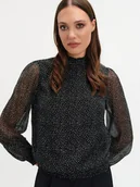 Bluzki damskie - Bluzka w groszki na stójce - miniaturka - grafika 1