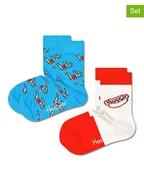 Skarpetki damskie - Happy Socks Skarpety (2 pary) "Hotdog" w kolorze biało-czerwono-błękitnym - miniaturka - grafika 1
