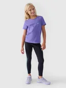 Legginsy - Legginsy dzianinowe dziewczęce 4F 4FJWAW24TTIGF170-20S Czarny - miniaturka - grafika 1