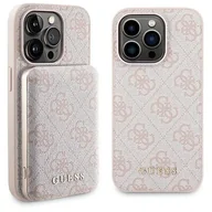 Etui i futerały do telefonów - Oryginalne Etui IPHONE 14 PRO Guess Hardcase + Powerbank MagSafe 4G Metal Logo 5000mAh (GUBPM5P14L4GEMGP) różowe - miniaturka - grafika 1