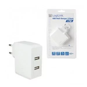LogiLink Ładowarka 2x USB, 17 Watt PA0094 - Ładowarki do telefonów - miniaturka - grafika 1