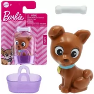 Figurki dla dzieci - BARBIE PIESEK W KOSZYCZKU TOREBCE MATTEL FIGURKA SZCZENIAK PUPPY Z KOSTKĄ - miniaturka - grafika 1