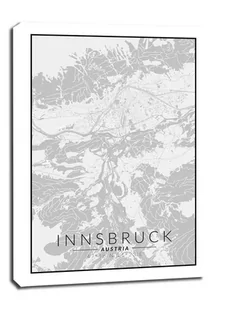 Innsbruck mapa czarno biała - obraz na płótnie Wymiar do wyboru: 60x80 cm - Obrazy i zdjęcia na płótnie - miniaturka - grafika 1