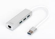 Huby USB - Digitus HUB/Koncentrator 3-portowy USB 3.0 SuperSpeed z Gigabit LAN adapter (1_639712) - miniaturka - grafika 1