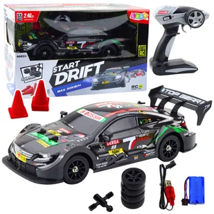 Samochód Wyścigowy Auto Do Driftu RC Czarny Karbon 30km/h 1:16 LEAN Toys - Samochody i pojazdy dla dzieci - miniaturka - grafika 1