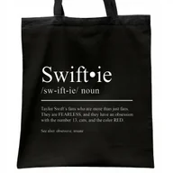Torby i wózki na zakupy - Torba bawełniana czarna na zakupy Taylor Swift Dla Fanów Prezent - miniaturka - grafika 1