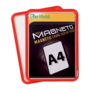 Tarifold Kieszeń magnetyczna A4, 2 szt., czerwona F194903 - Systemy ekspozycyjne i znaki informacyjne - miniaturka - grafika 1