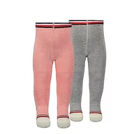 Legginsy - Tommy Hilfiger Legginsy dziecięce Global Stripe Tights uniseks, Różowy/off White, 62-68 - miniaturka - grafika 1