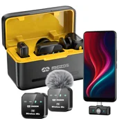 Mikrofony komputerowe - MIKROFON BEZPRZEWODOWY 2X DO TELEFONU USB-C NA KLIPS ZESTAW ETUI ŁADUJACE - miniaturka - grafika 1