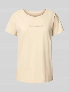 T-shirt z detalem z logo - Koszulki i topy damskie - miniaturka - grafika 1