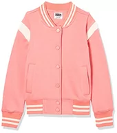 Kurtki i płaszcze dla dziewczynek - Urban Classics Dziewczęca kurtka Inset College Sweat Jacket, Palepink/Whitesand, 146/152 cm - miniaturka - grafika 1