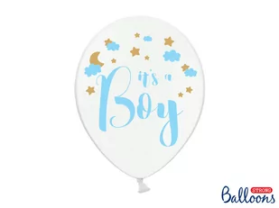 Baby shower Party Deco Balon pastelowy na Chłopca 30 cm 6 szt SB14P-232-008-6 - Baby shower i roczek - miniaturka - grafika 1