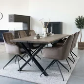 Krzesła - House Nordic Krzesło Stołowe Ava, Obrotowe, Szarobrązowe - miniaturka - grafika 1