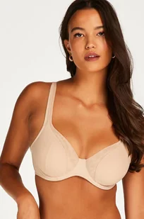 Hunkemöller Biustonosz nieusztywniany z fiszbinami Mesh Beżowy - Biustonosze - miniaturka - grafika 1
