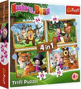 Puzzle - Trefl Puzzle 4w1 Masza w lesie GXP-788791 - miniaturka - grafika 1