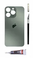 Części serwisowe do telefonów - OEM Panel tylny zielony do iPhone 13 Pro Big Hole szkło tylne kłapka - miniaturka - grafika 1