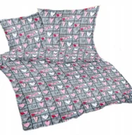 Pościel - pościel kora lux 220x240 + 2 poszewki K 341 serca zawieszki czerwono szare - miniaturka - grafika 1