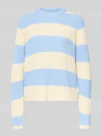 Swetry damskie - Sweter z dzianiny z prążkowanymi wykończeniami model ‘REMONE’ - miniaturka - grafika 1