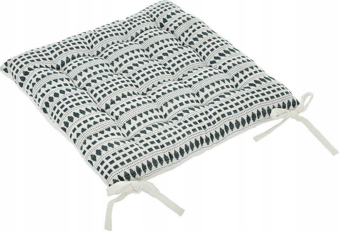 Atmosphera Poduszka na krzesło wiązana MICAH, bawełniana, wzór vintage, 38 x 38 cm