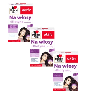 3x Doppelherz® aktiv Na włosy + Biotyna, 3x30 kapsułek ZESTAW - Włosy, skóra, paznokcie - miniaturka - grafika 1