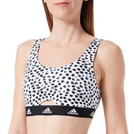 Biustonosze - adidas Damska braletka typu stanik, White&print, L - miniaturka - grafika 1