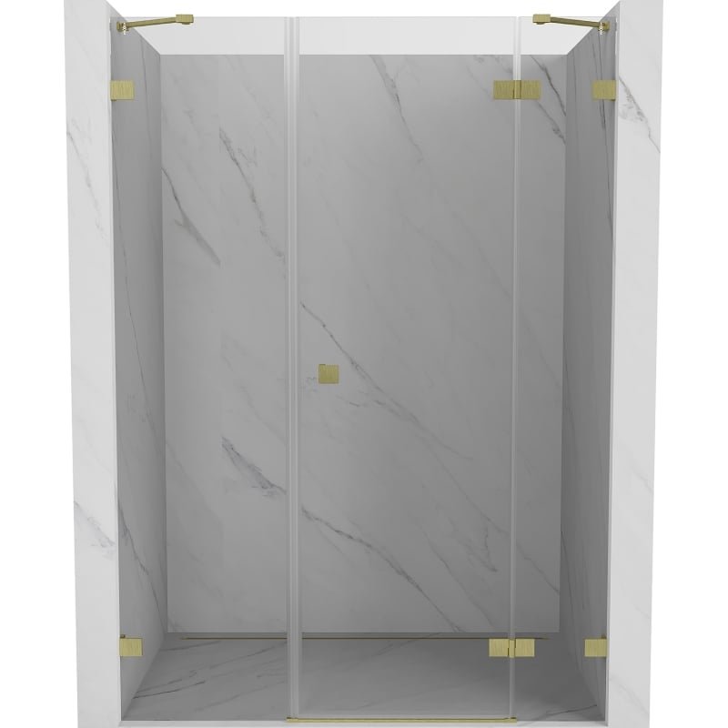 Mexen Lunar drzwi prysznicowe uchylne prawe 160 cm, transparent, złote szczotkowane - 834S-160-050-55-00-P