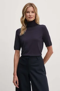 Calvin Klein sweter damski kolor granatowy lekki z golfem K20K207433 - Swetry damskie - miniaturka - grafika 1