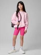 Spodnie i spodenki dla dziewczynek - 4F Legginsy kolarki prążkowane dziewczęce - różowe 164 (13-14 lat) - miniaturka - grafika 1