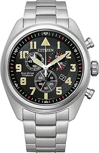 Citizen Męski chronograf Eco-Drive zegarek na rękę tytanowy, czarny, Rozmiar uniwersalny, Bransoletka - Moda i Uroda OUTLET - miniaturka - grafika 1
