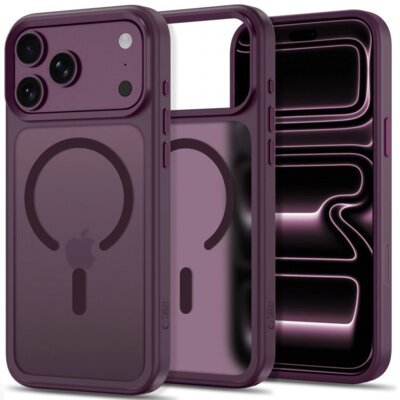Etui TECH-PROTECT MagMat MagSafe CC do Apple iPhone 17 Pro/18 Pro Burgundowy