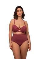 Biustonosze - Ulla Popken Damski fiszbin, miękka miseczka, koronka, biustonosz z zapięciem z przodu, karminowoczerwony, 85C - miniaturka - grafika 1