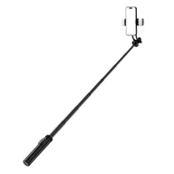 Selfie stick - Selfie stick z podwójnym oświetleniem i uchwytem na telefon - teleskopowy statyw 1,3 m wykonany ze stopu aluminium w kolorze czarnym - miniaturka - grafika 1