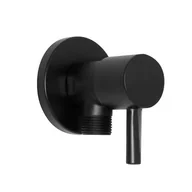 Zawory i kraniki - Zawór kątowy ZOCZ okrągły 1/2" x 1/2" czarny Loge - miniaturka - grafika 1