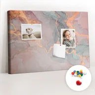 Tablice i flipcharty - Szkolna Tablica korkowa 60x40 cm, Kolorowe Pinezki, wzór Marmur dekoracyjny - miniaturka - grafika 1