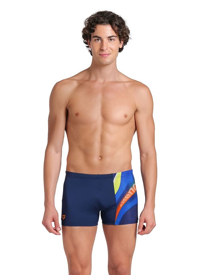 Arena Kąpielówki w kolorze granatowym ze wzorem