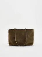 Torebki damskie - Reserved - Zamszowa torebka shopper - brązowy - miniaturka - grafika 1
