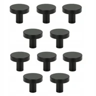 Meble modułowe i akcesoria - 10 x Gałka meblowa okrągła metalowa czarna gałki do szafek szuflad - miniaturka - grafika 1