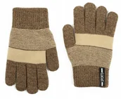 Rękawiczki dla dzieci - Zimowe rękawiczki dziecięce w prążek Maroon rk23372-3 - miniaturka - grafika 1