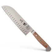 Noże - Güde nóż Santoku drewno, seria wgłębieniami, Alpha, podwójnym ostrzem, uchwytem orzech włoski W546/18 - miniaturka - grafika 1