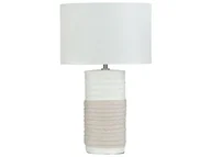 Lampy stojące - Beliani Lampa stołowa Lampka nocna porcelanowa beżowa NAVIA 21387 - miniaturka - grafika 1