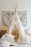 Namioty i tipi dla dzieci - Zestaw tipi Boho z welwetową okrągłą matą - miniaturka - grafika 1