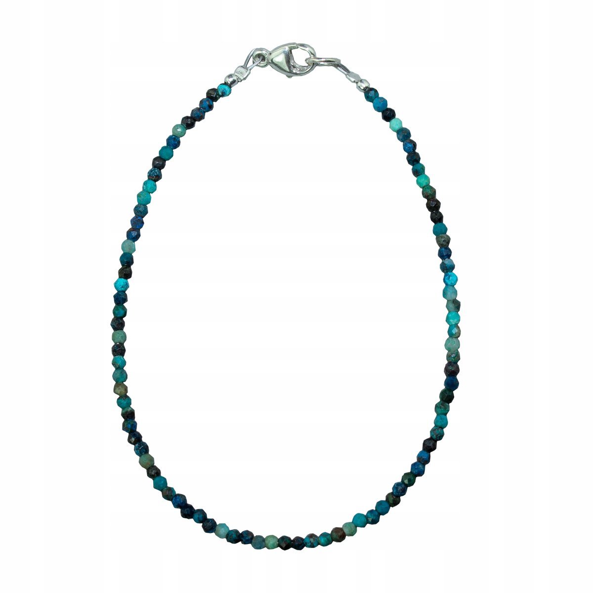 bransoletka naturalna CHRYZOKOLA fasetowana 1,8mm 925