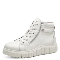 Kozaki damskie - Tamaris Damskie buty sznurowane Comfort, z podszewką Duo-TEX i Extra Grip, modne kozaki, Offwhite, 39 EU, białawy, 39 EU - miniaturka - grafika 1