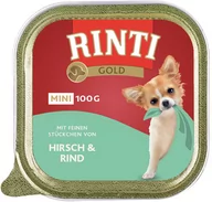 Mokra karma dla psów - Zestaw RINTI Gold Mini, 24 x 100 g - Jeleń z wołowiną - miniaturka - grafika 1