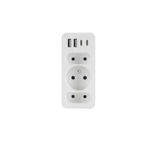 Plast-Rol Rozgałęźnik trzykrotny + 2x usb i 2x usb c - Przedłużacze i rozgałęźniki - miniaturka - grafika 1