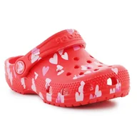 Buty dla dziewczynek - Klapki Crocs Classic Vday Clog T Jr 209755-6ZR czerwone - miniaturka - grafika 1