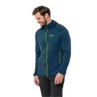 Bluzy męskie - Kurtka polarowa męska Jack Wolfskin KOLBENBERG HOODED FZ M dark sea - M - miniaturka - grafika 1