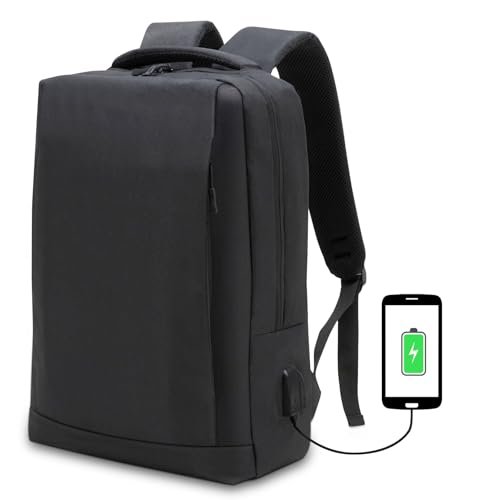 WAYTEX 71050 Plecak miejski na laptopa PC 15 cali mężczyzna kobieta student wodoodporny z portem ładowania USB z wieloma kieszeniami czarny