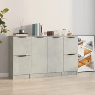 Komody - Lumarko 3-częściowa komoda, szarość betonu, materiał drewnopochodny - miniaturka - grafika 1