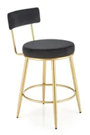 Taborety i hokery - Czarno złoty hoker glamour tapicerowany welurem T7-D54 - miniaturka - grafika 1